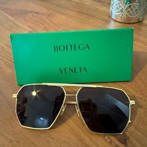 Bottega Veneta Square Sunglasses BV1012S 003 Gold 60mm